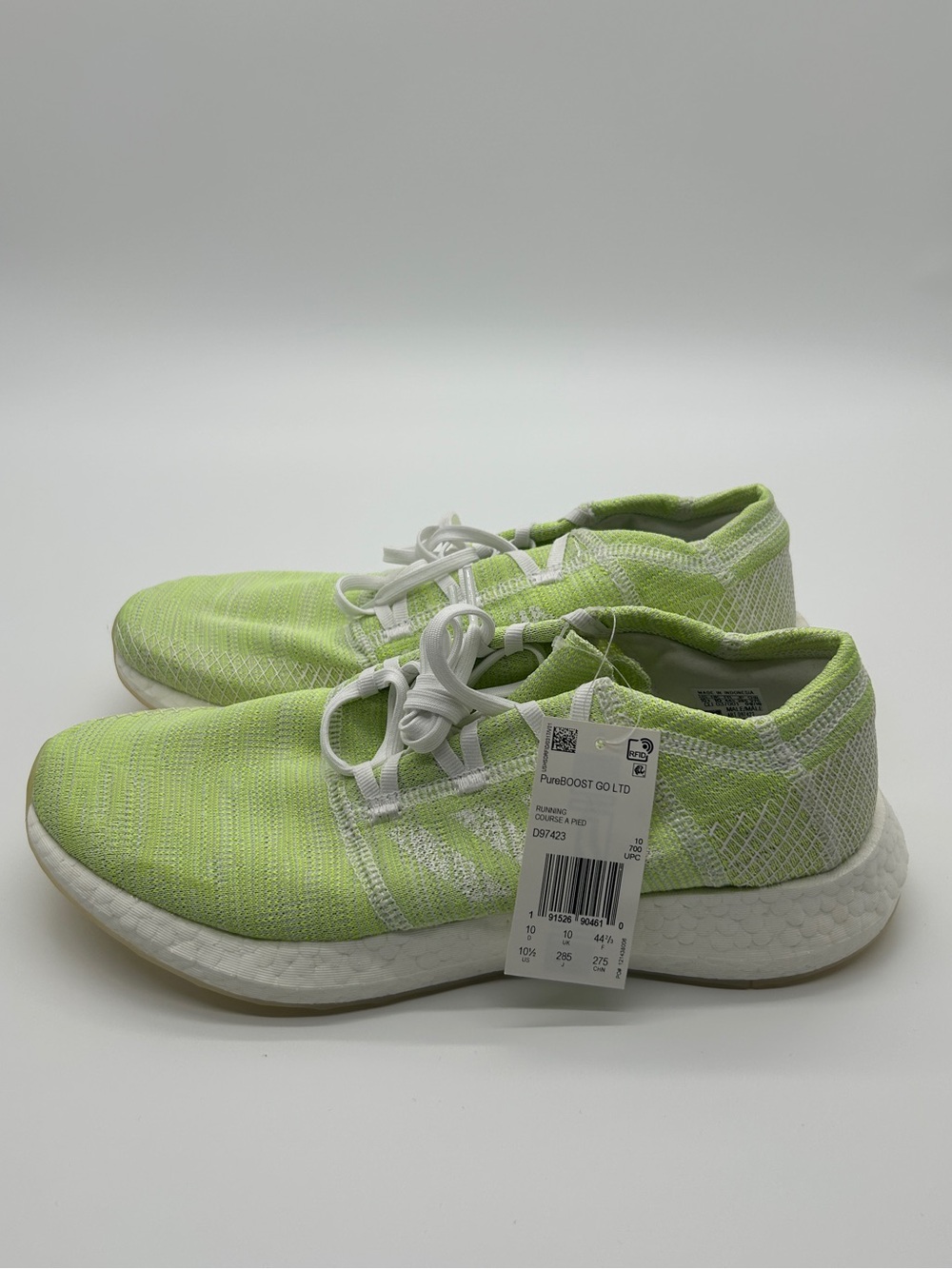 Adidas Pureboost Go LTD Men’s Running Shoes Lime Green/White Size 10.5